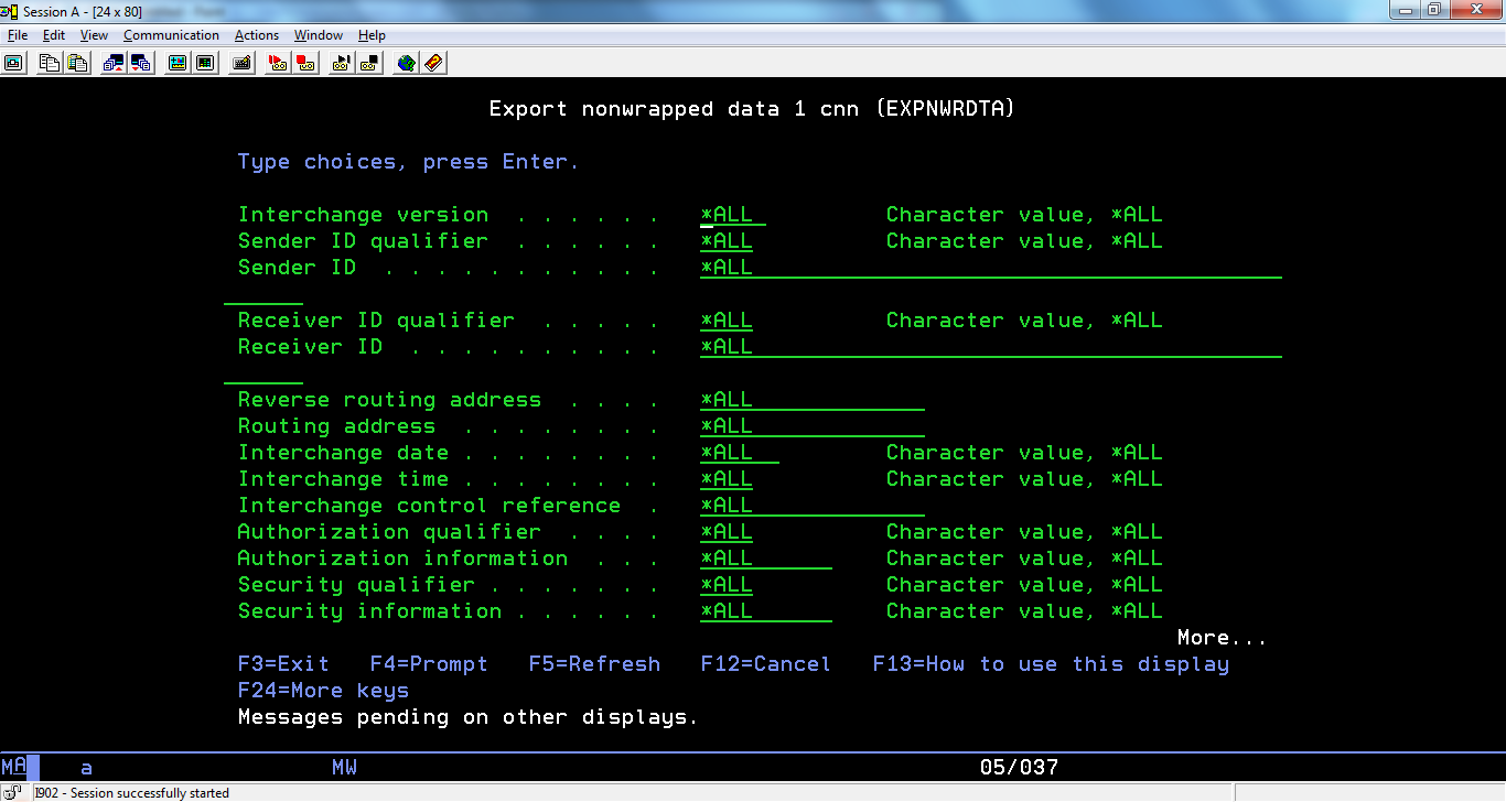 Cleo EXTOL Integrator Command EXPNWRDTA Export Nonwrapped EDI Data screenshot 2